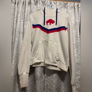 Nike White Dri-FIT Hoodie with Blue Accents -Bills football team